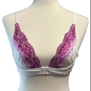 Intimately White and Pink / Purple Lacy, Ruched Bra 34A